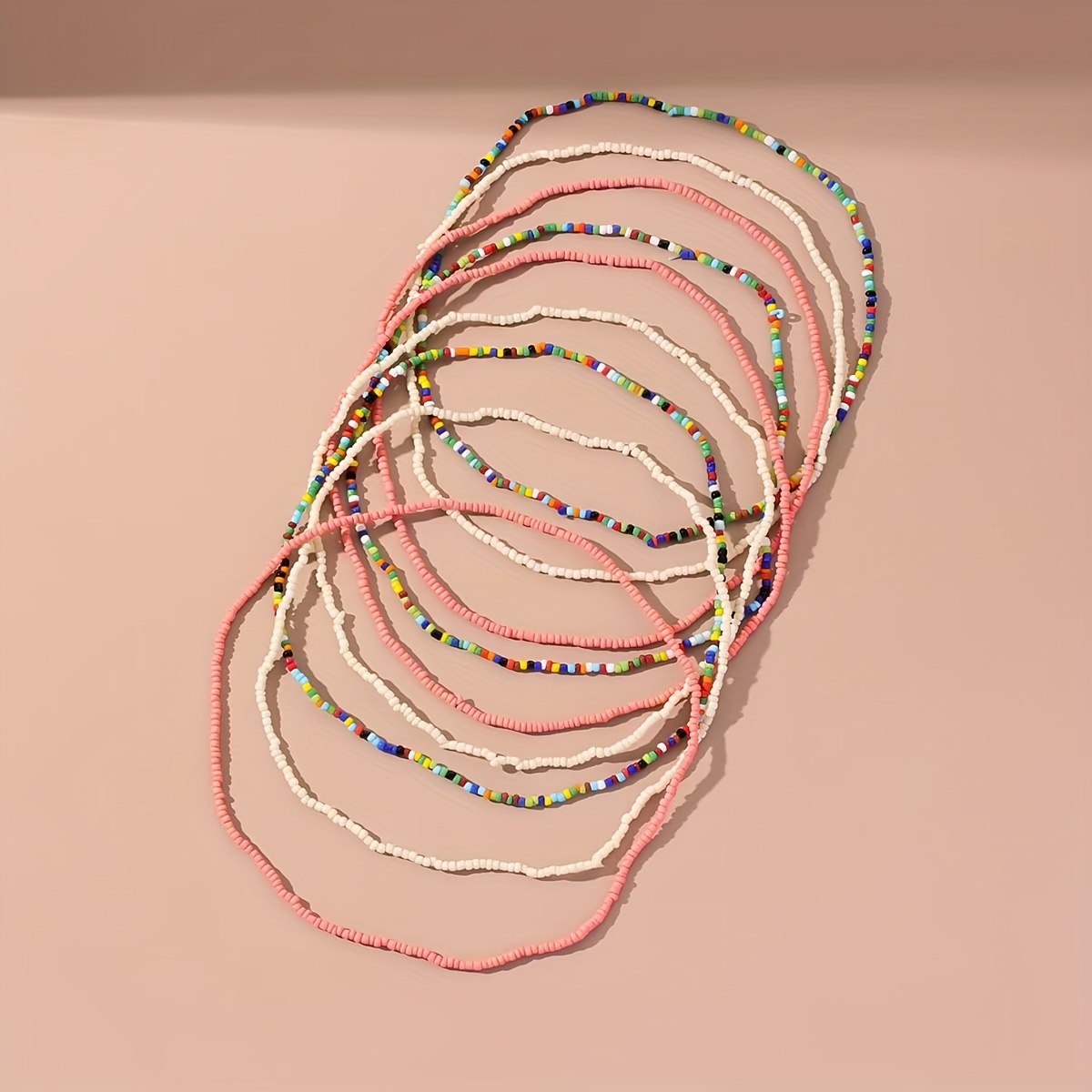 Bohemian Beaded Necklace Set Colorful Choker for Daily Wear